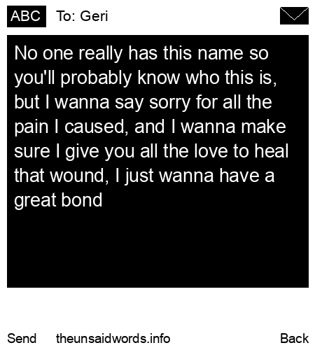 unsent message to Geri