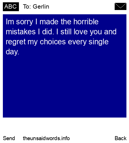 unsent message to Gerlin
