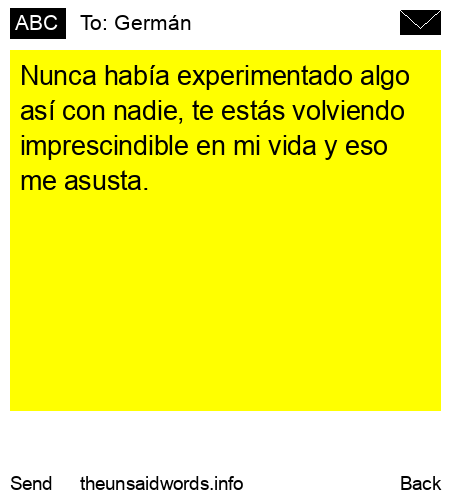 unsent message to Germán