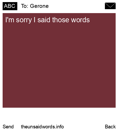 unsent message to Gerone 