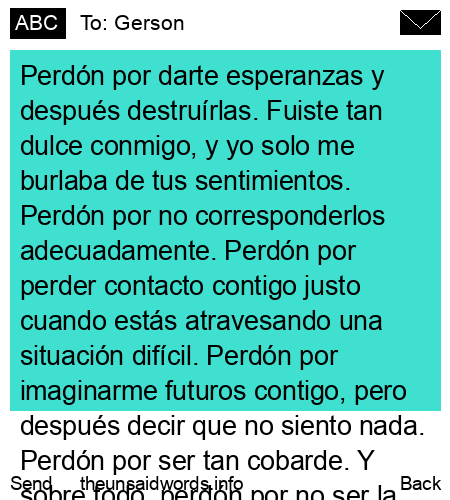 unsent message to Gerson