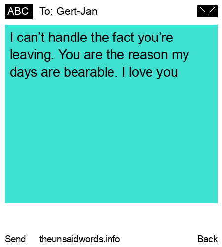 unsent message to Gert-Jan