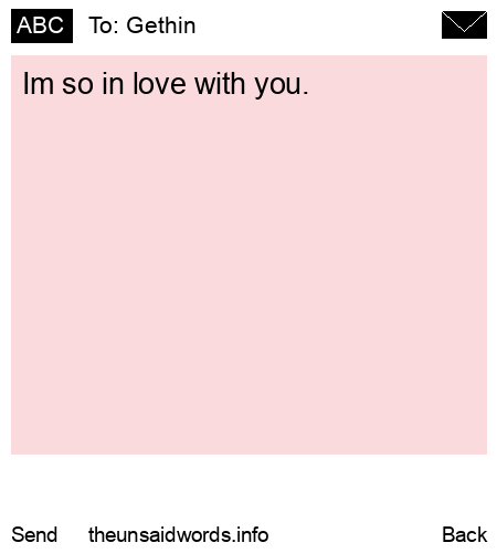 unsent message to Gethin
