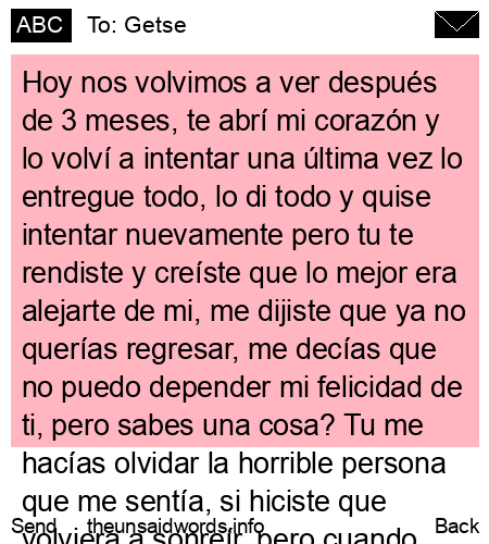 unsent message to Getse