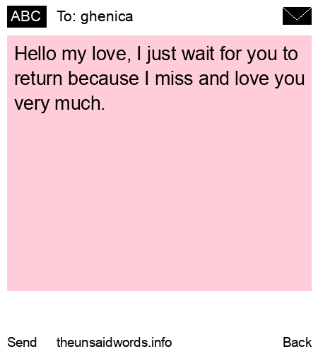 unsent message to ghenica