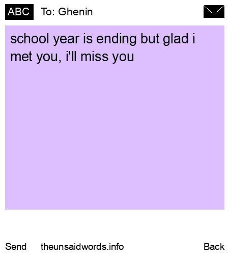 unsent message to Ghenin