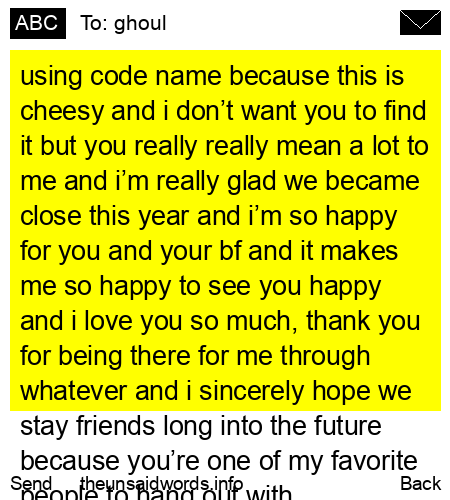 unsent message to ghoul