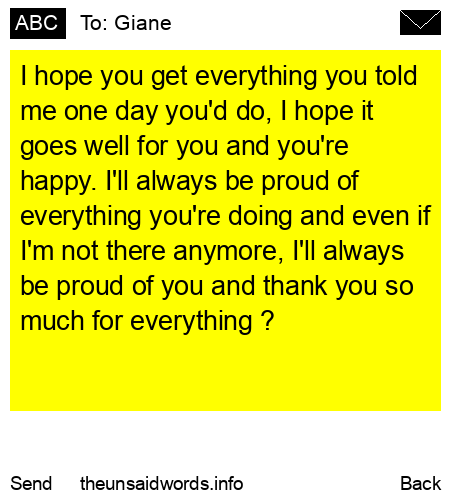 unsent message to Giane