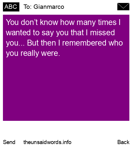 unsent message to Gianmarco