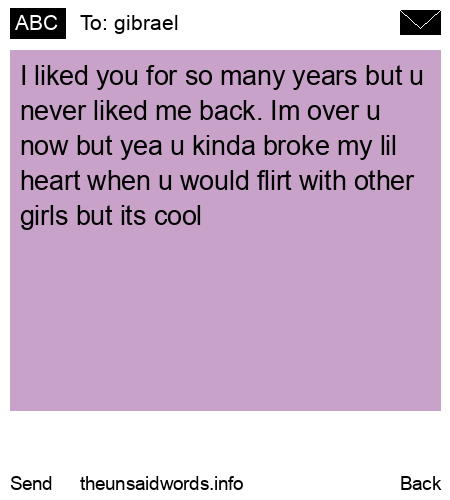 unsent message to gibrael