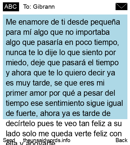 unsent message to Gibrann