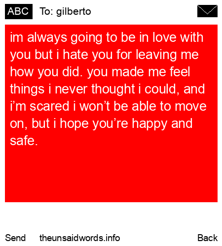unsent message to gilberto