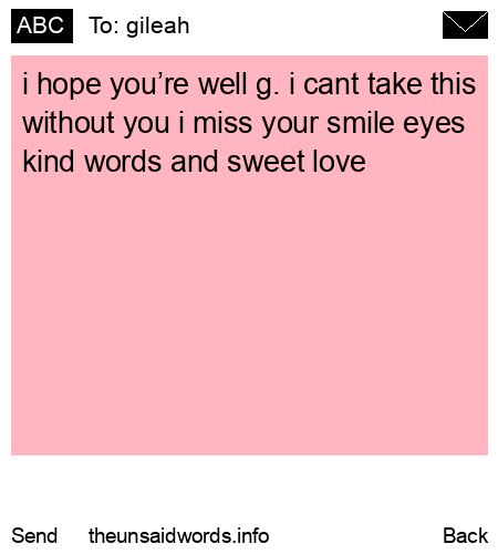 unsent message to gileah