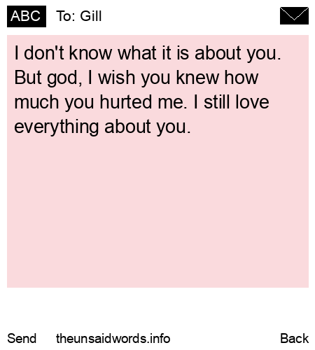 unsent message to Gill