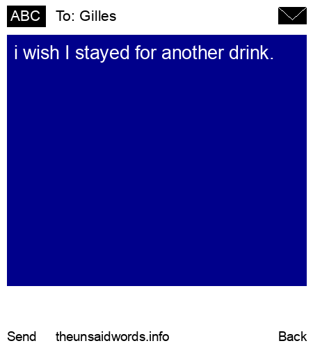 unsent message to Gilles