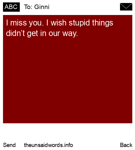 unsent message to Ginni