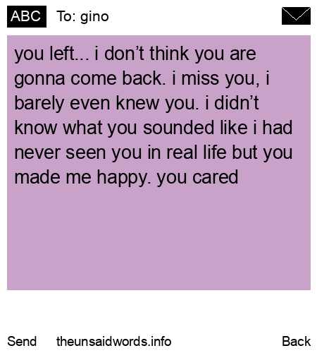 unsent message to gino