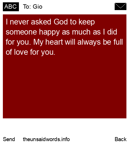 unsent message to Gio