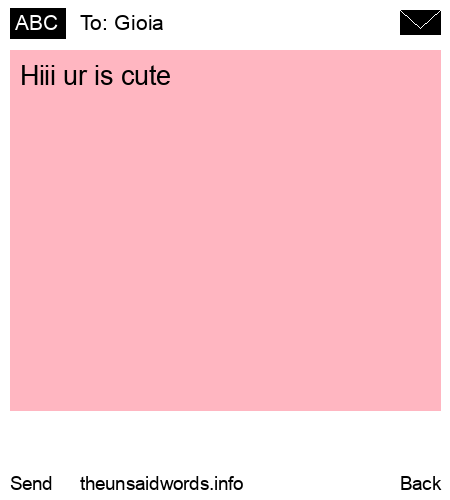 unsent message to Gioia