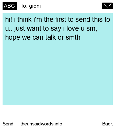 unsent message to gioni