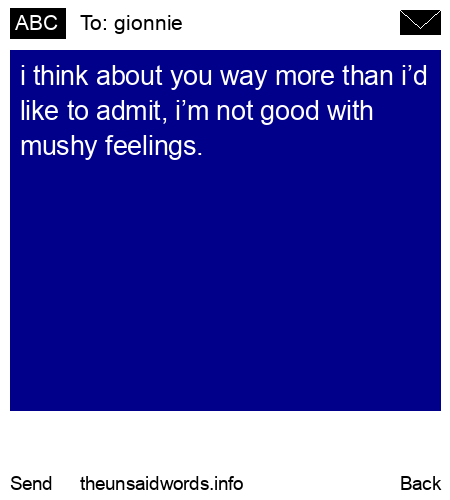 unsent message to gionnie