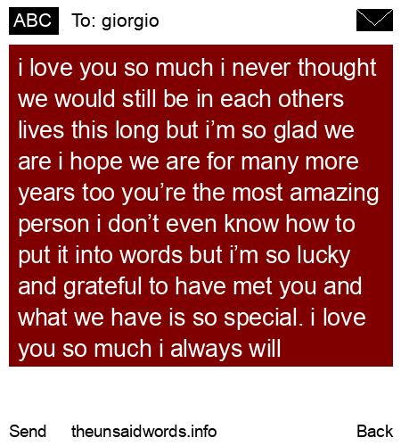 unsent message to giorgio