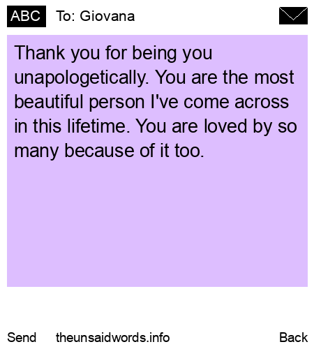 unsent message to Giovana