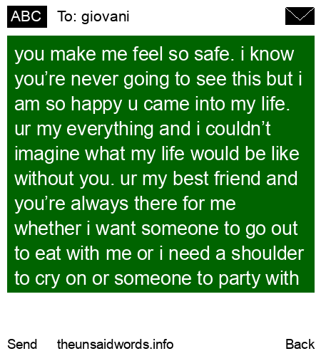 unsent message to giovani