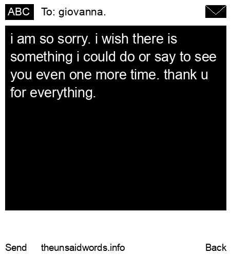 unsent message to giovanna.