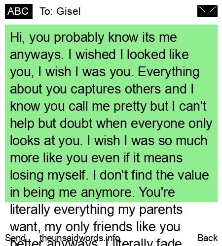 unsent message to Gisel