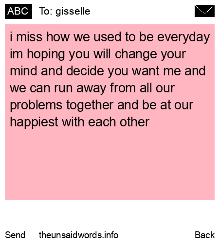 unsent message to gisselle