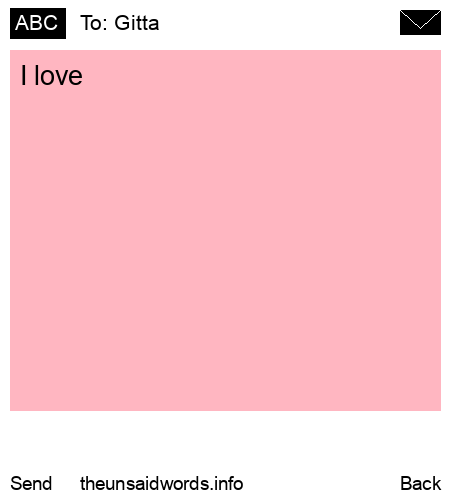 unsent message to Gitta