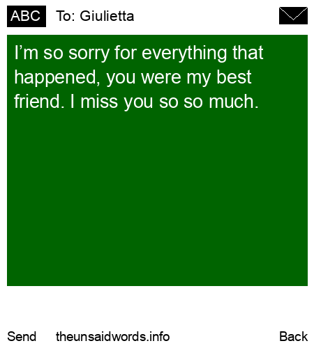 unsent message to Giulietta 