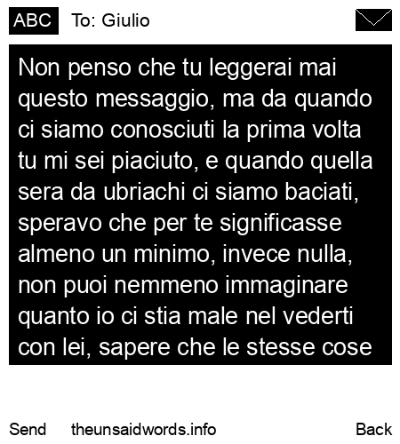 unsent message to Giulio