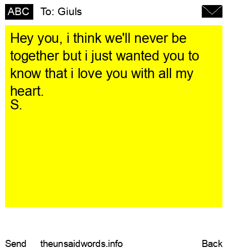 unsent message to Giuls