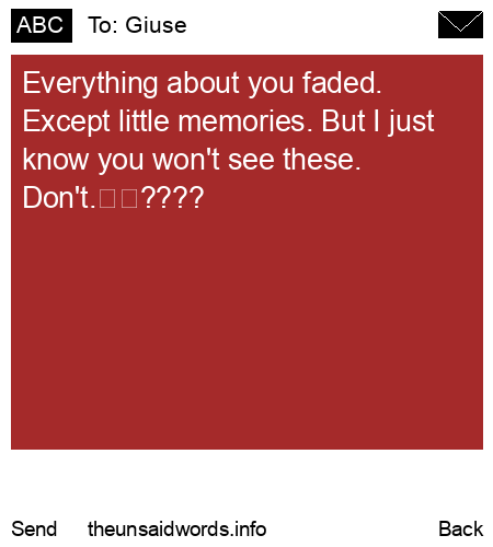 unsent message to Giuse