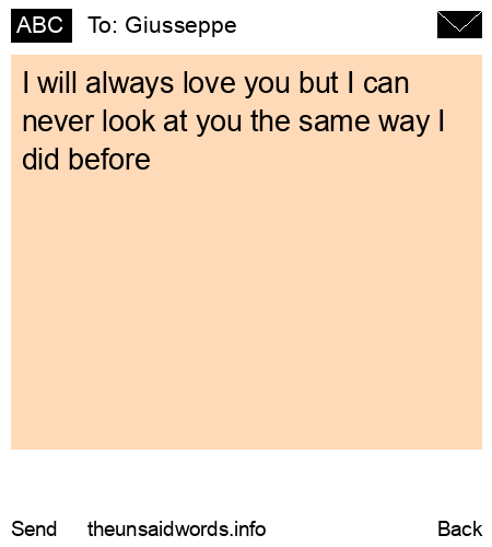 unsent message to Giusseppe