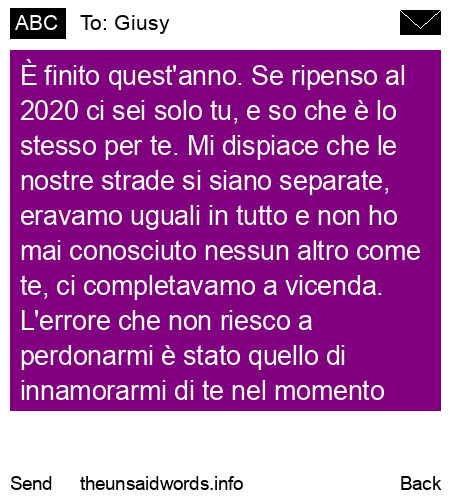 unsent message to Giusy
