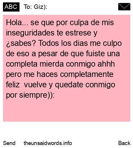 unsent message to Giz):