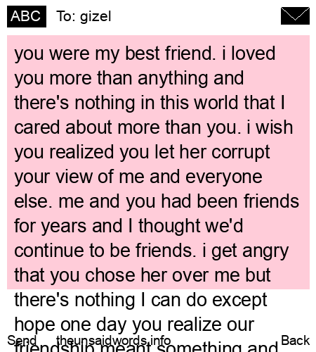 unsent message to gizel
