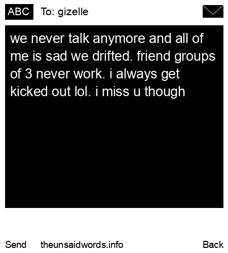 unsent message to gizelle