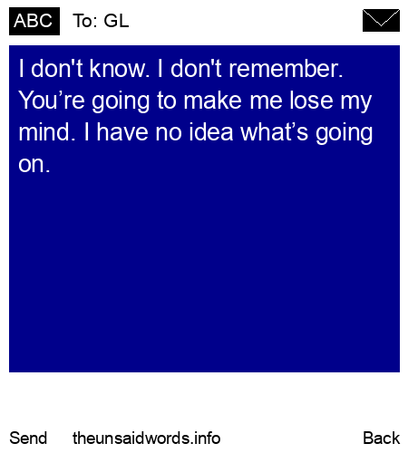 unsent message to GL