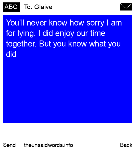 unsent message to Glaive