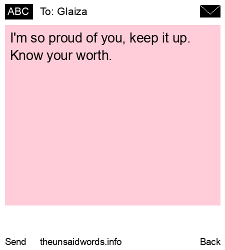 unsent message to Glaiza