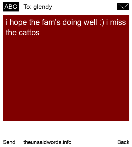 unsent message to glendy