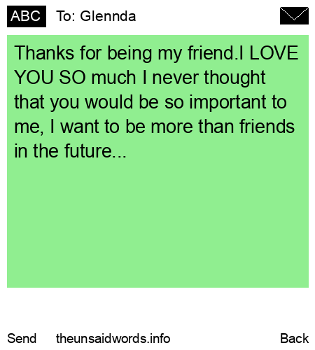 unsent message to Glennda