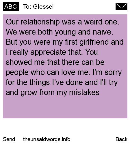 unsent message to Glessel