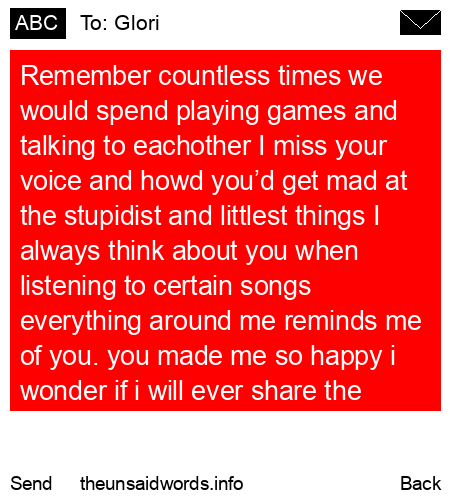 unsent message to Glori