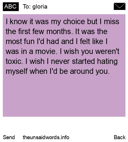 unsent message to gloria