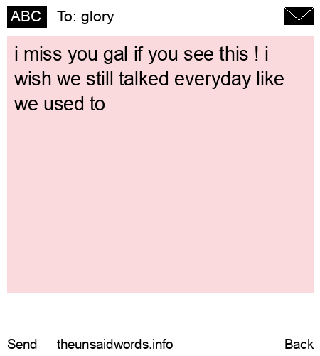 unsent message to glory